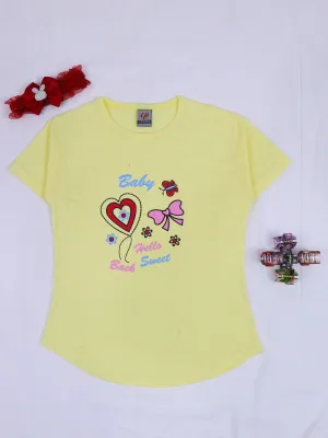 1 Yrs - 4 Yrs Baby Sweet Light Yellow T-Shirt For Girls MZ GTS12