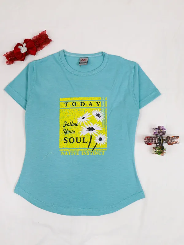 1 Yrs - 4 Yrs Soul Ferozi T-Shirt For Girls MZ GTS13