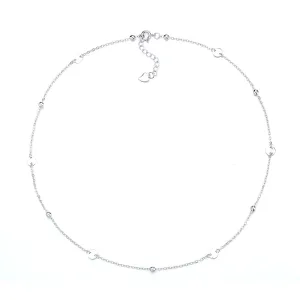 18K White Gold Disc Necklace