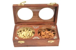 2 Pot ss dry fruit box (wooden)