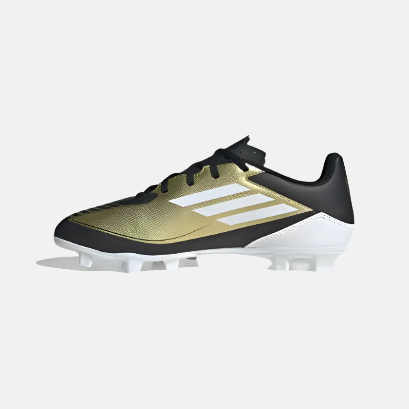 Adidas F50 Club Messi Flexible Unisex Football Ground Shoes -Gold Metallic/Cloud White/Core Black