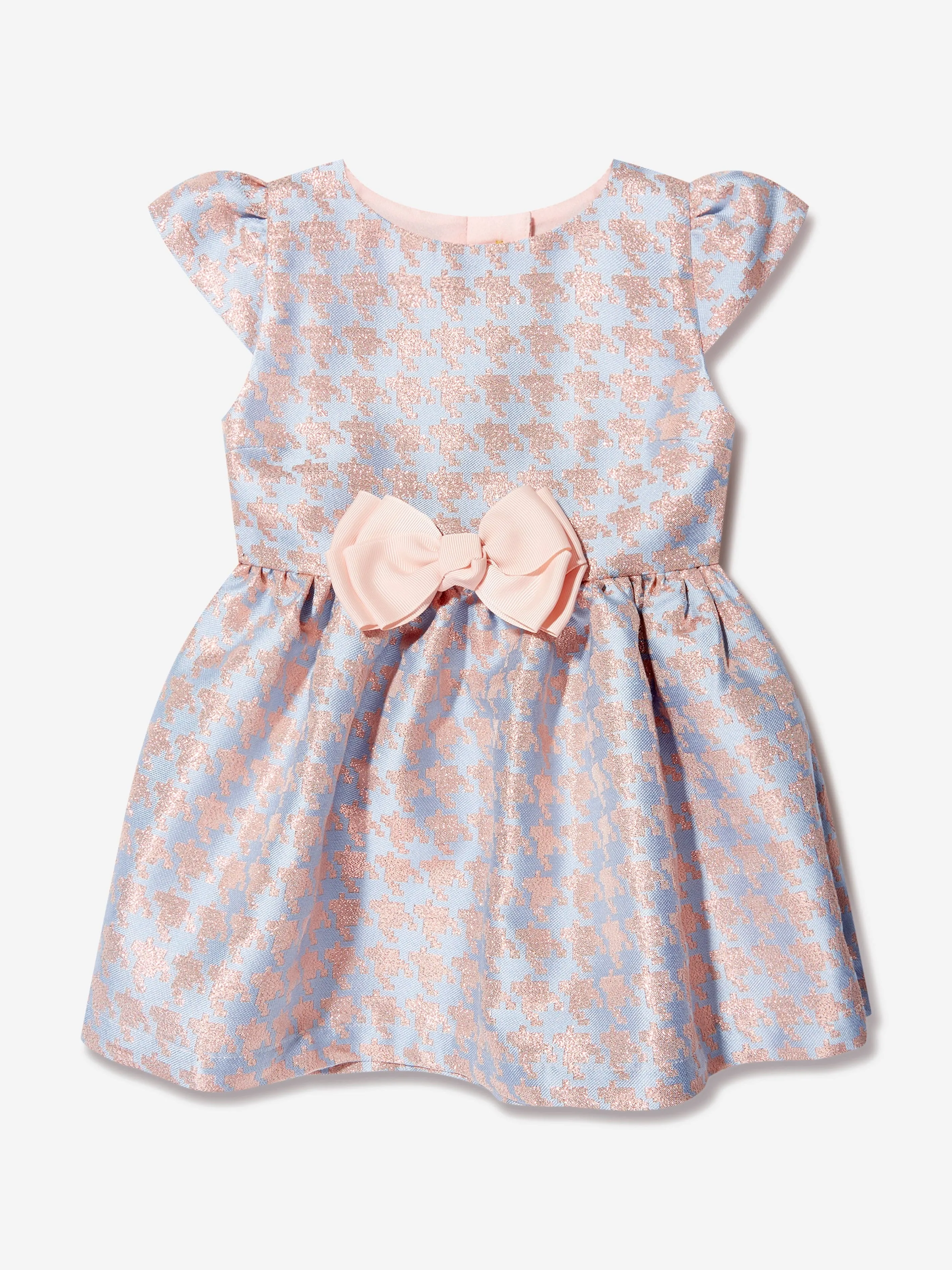 Angels Face Baby Girls Chess Houndstooth Dress in Blue