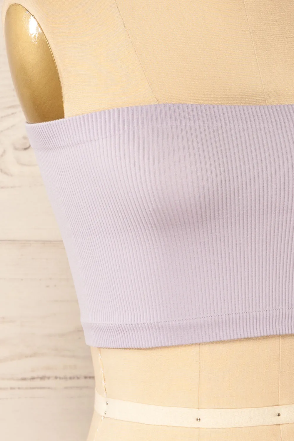 Arcachon Lilac | Ribbed Bandeau Top