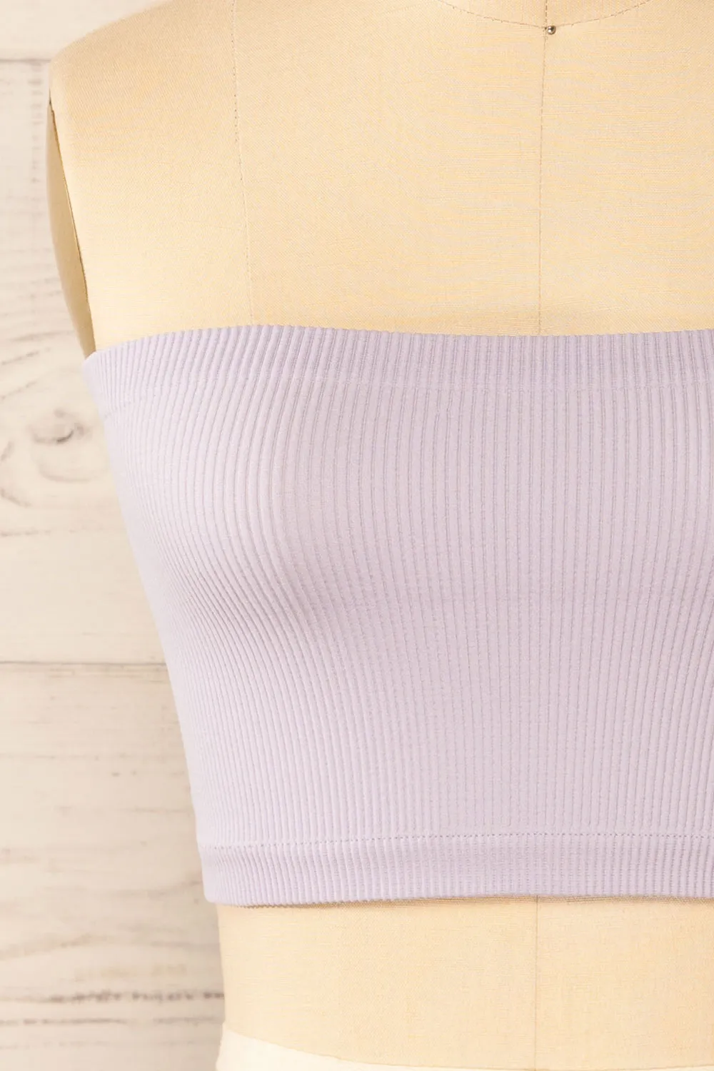 Arcachon Lilac | Ribbed Bandeau Top