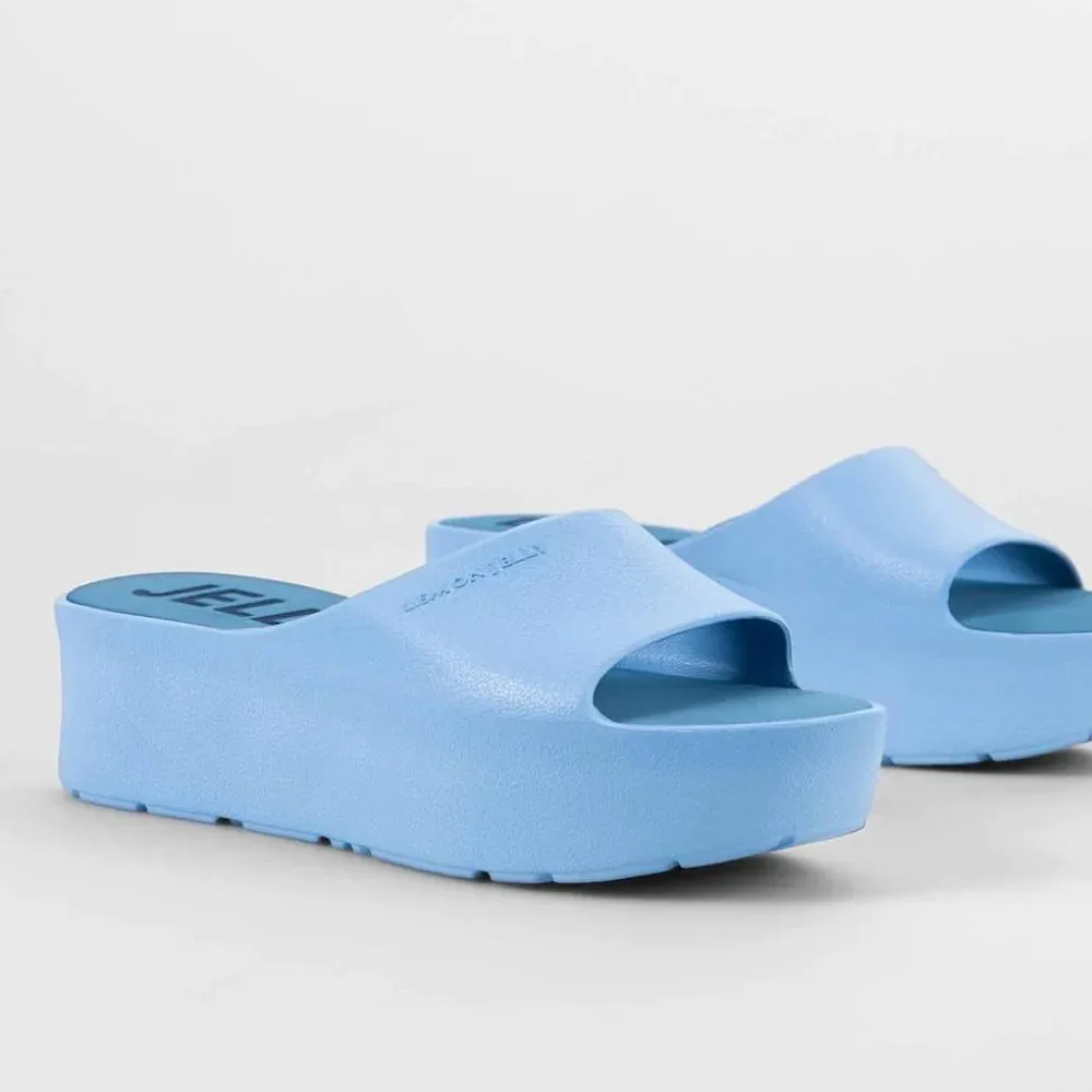 Baby Blue Jelly Platform Sunny Slide