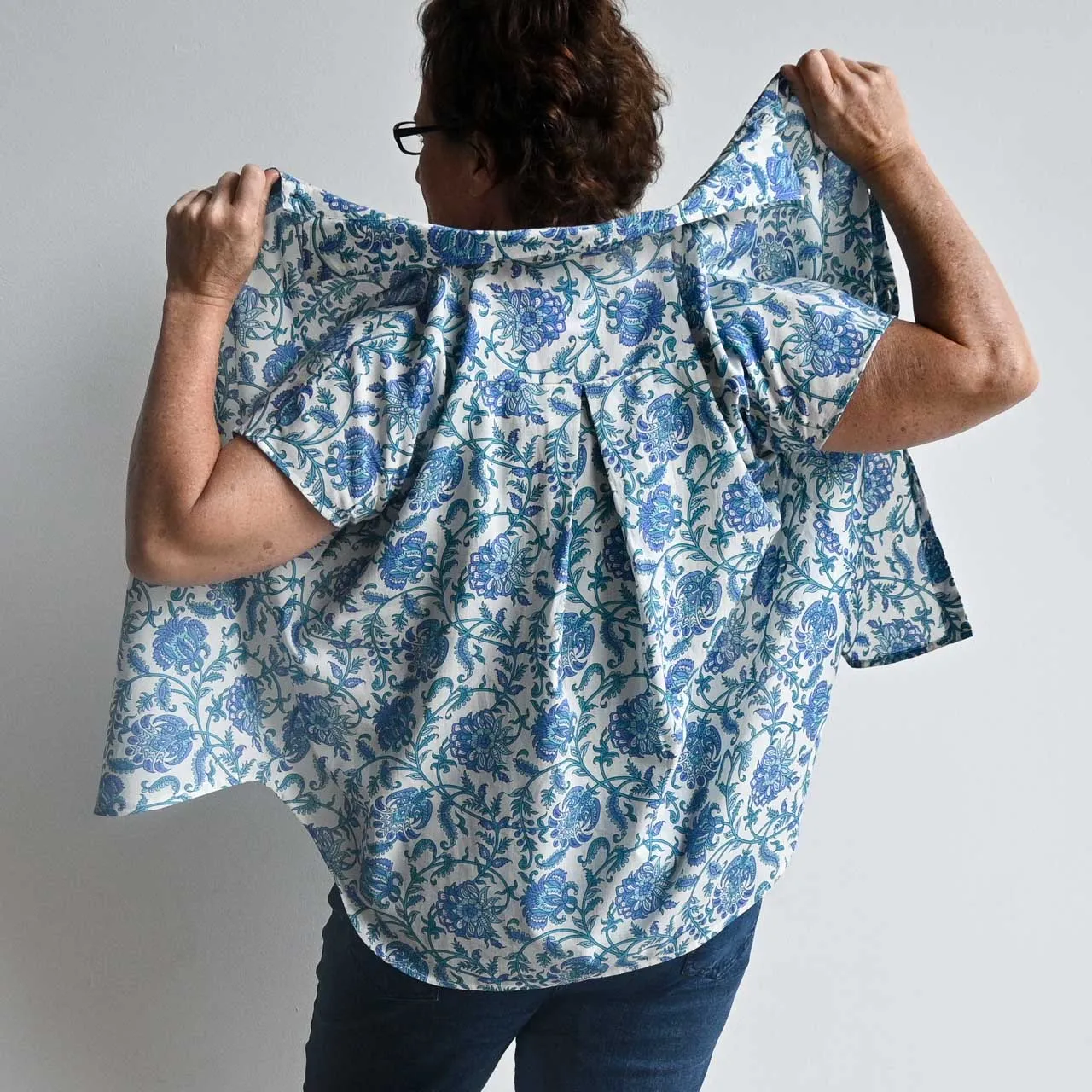 Be My Cotton Blouse by KOBOMO - Blue Floral