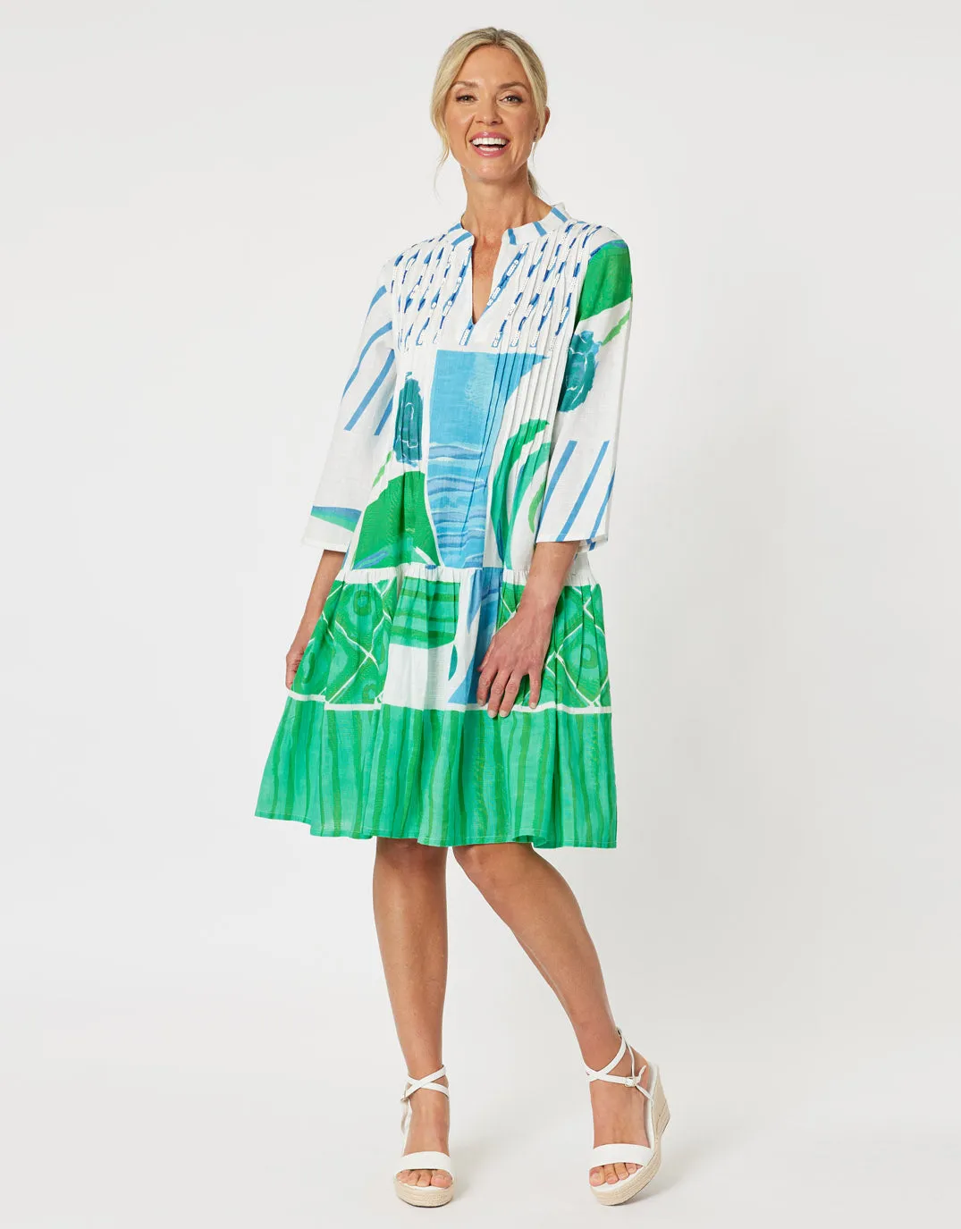 Beach Side Dress - Green/Blue