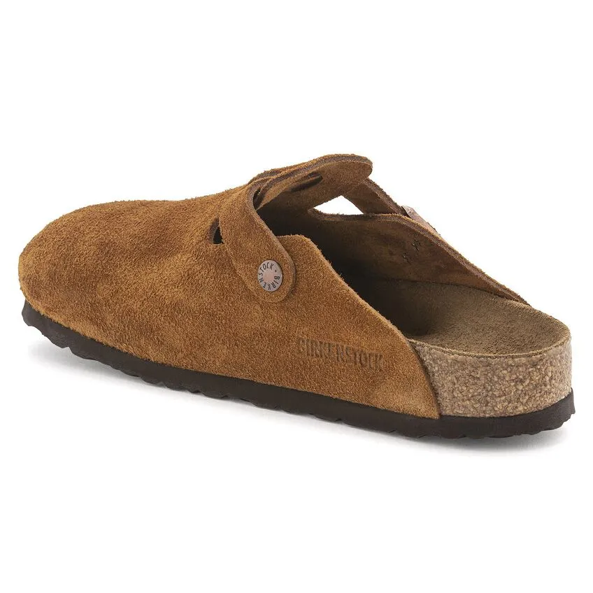 Birkenstock Women's Boston Soft Footbed Suede Leather (Mink - Narrow Fit)