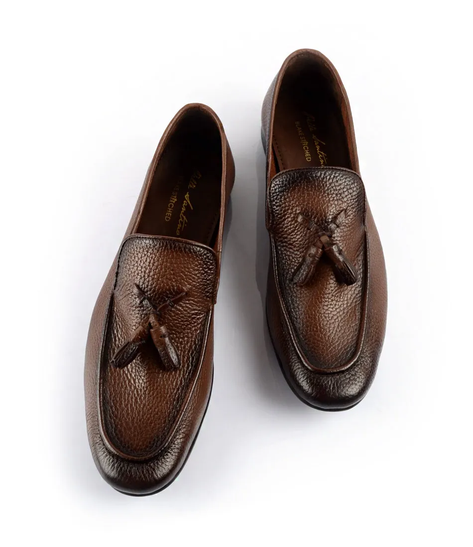 Brown Milled Tassel Loafers - Ultra-Flex