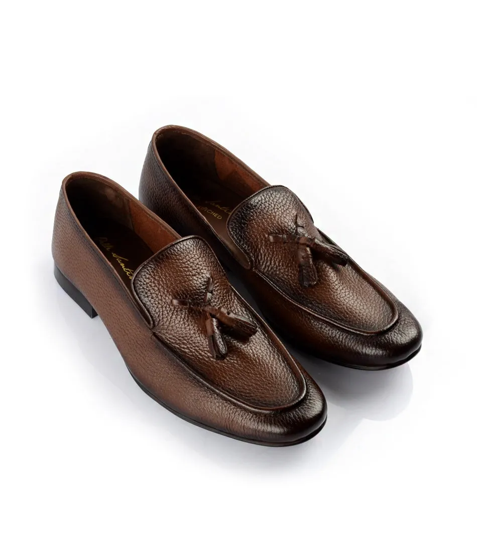 Brown Milled Tassel Loafers - Ultra-Flex