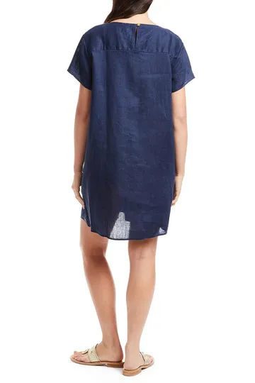 Castaway Oceanique Dress Navy Linen