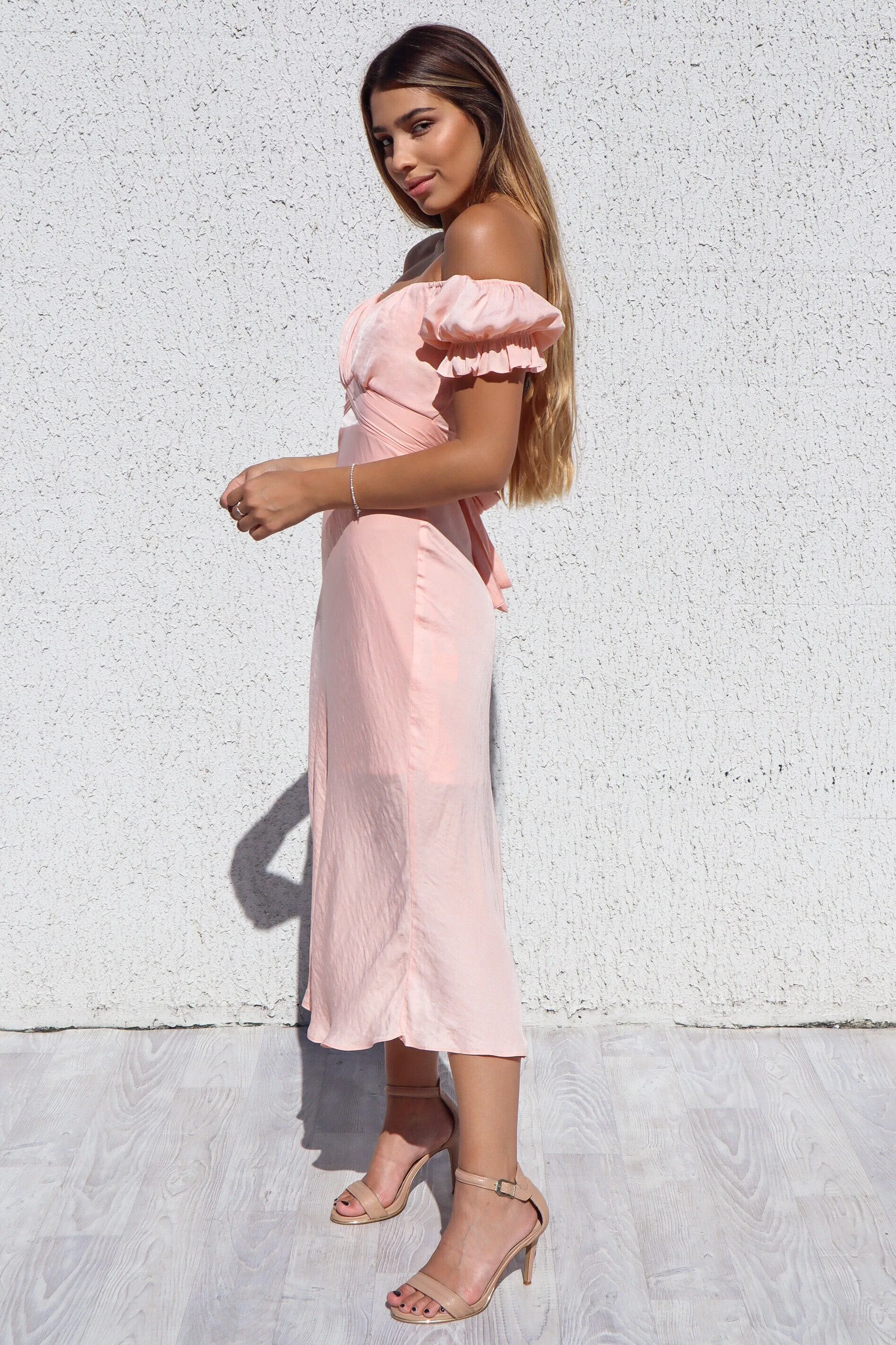 Claudia Midi Dress - Peach