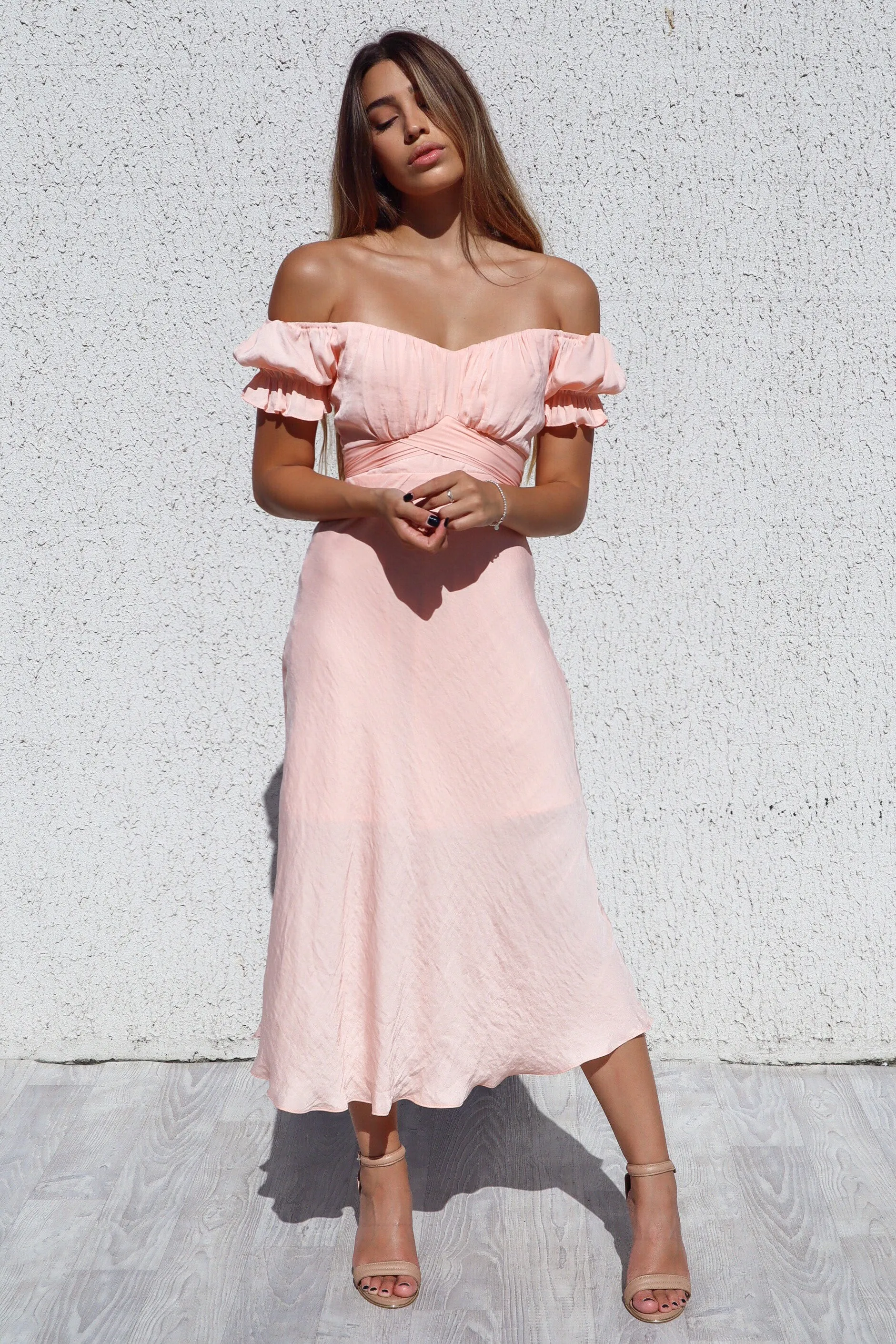 Claudia Midi Dress - Peach