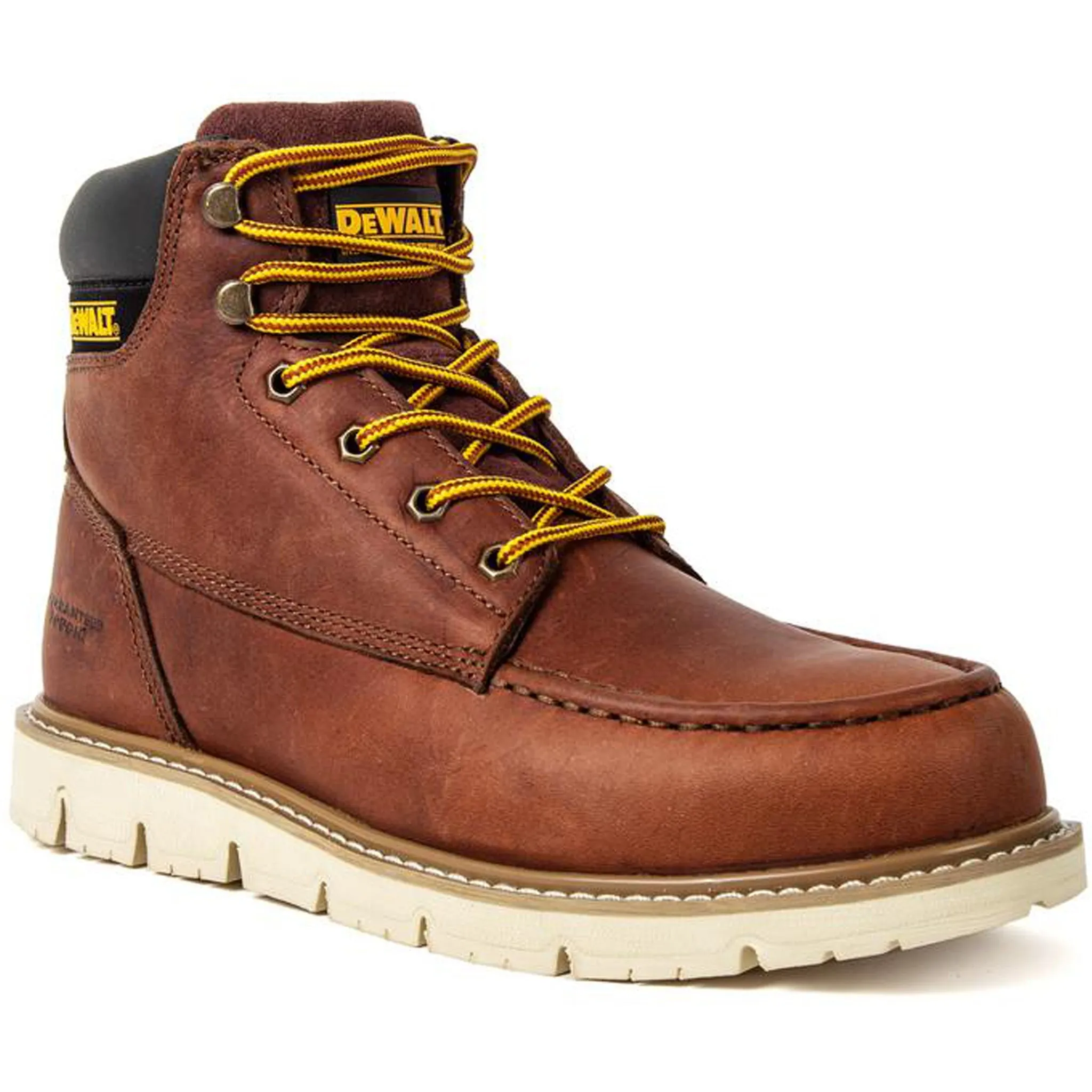 DEWALT Men's DXWP10034 Flex Moc Leather Plain Toe Work Boots Walnut PitStop