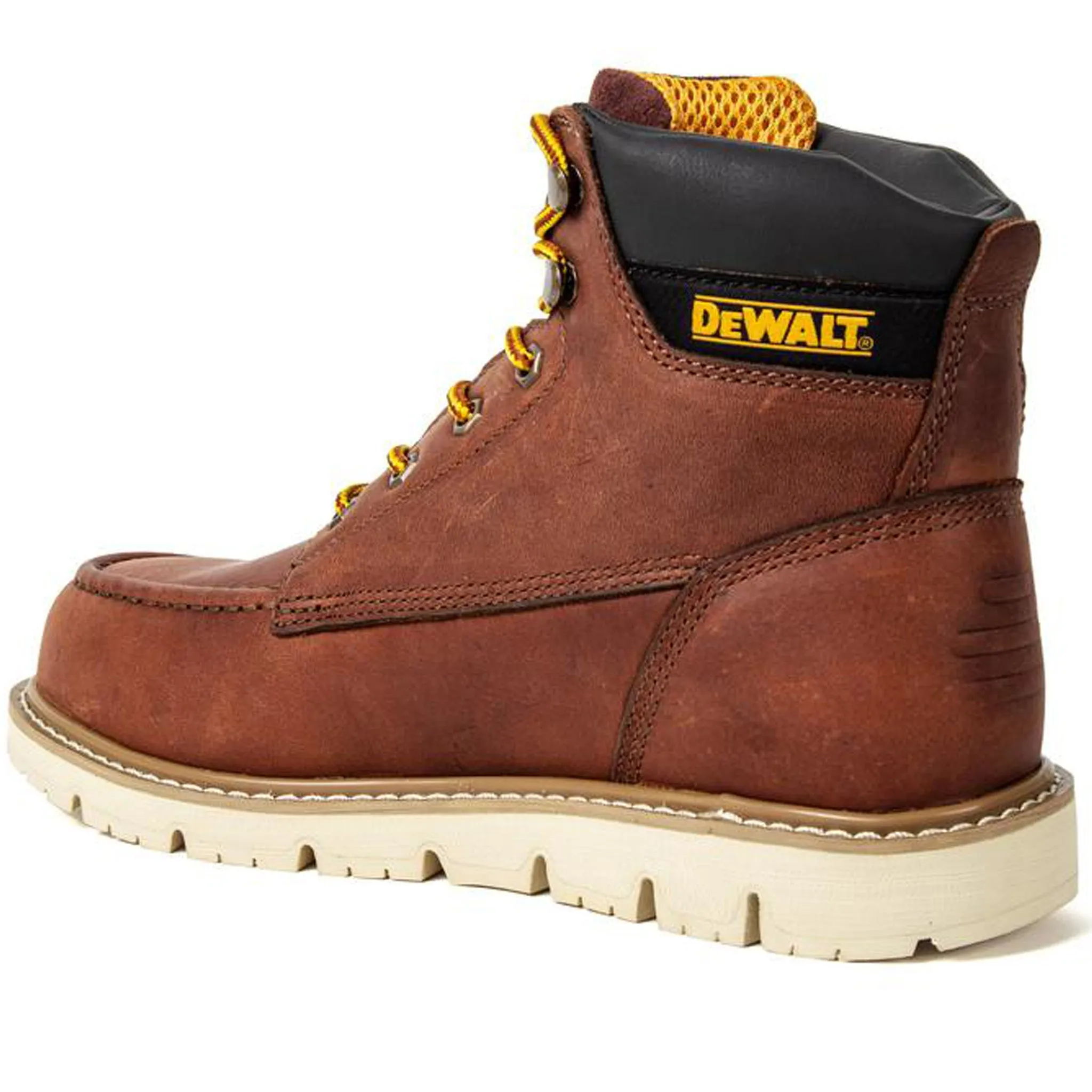 DEWALT Men's DXWP10034 Flex Moc Leather Plain Toe Work Boots Walnut PitStop