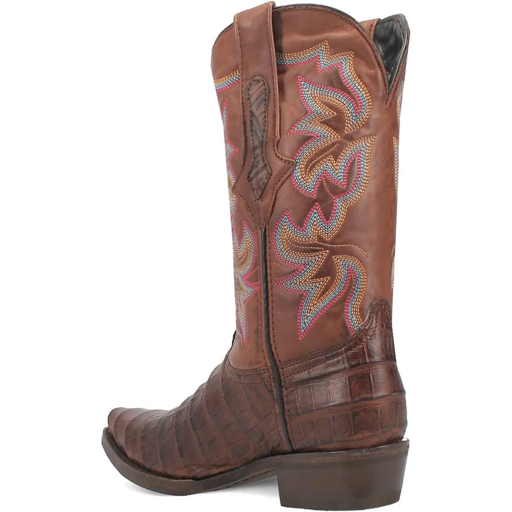 Dingo's Brown Gator Print Snip Toe Cowboy Boot