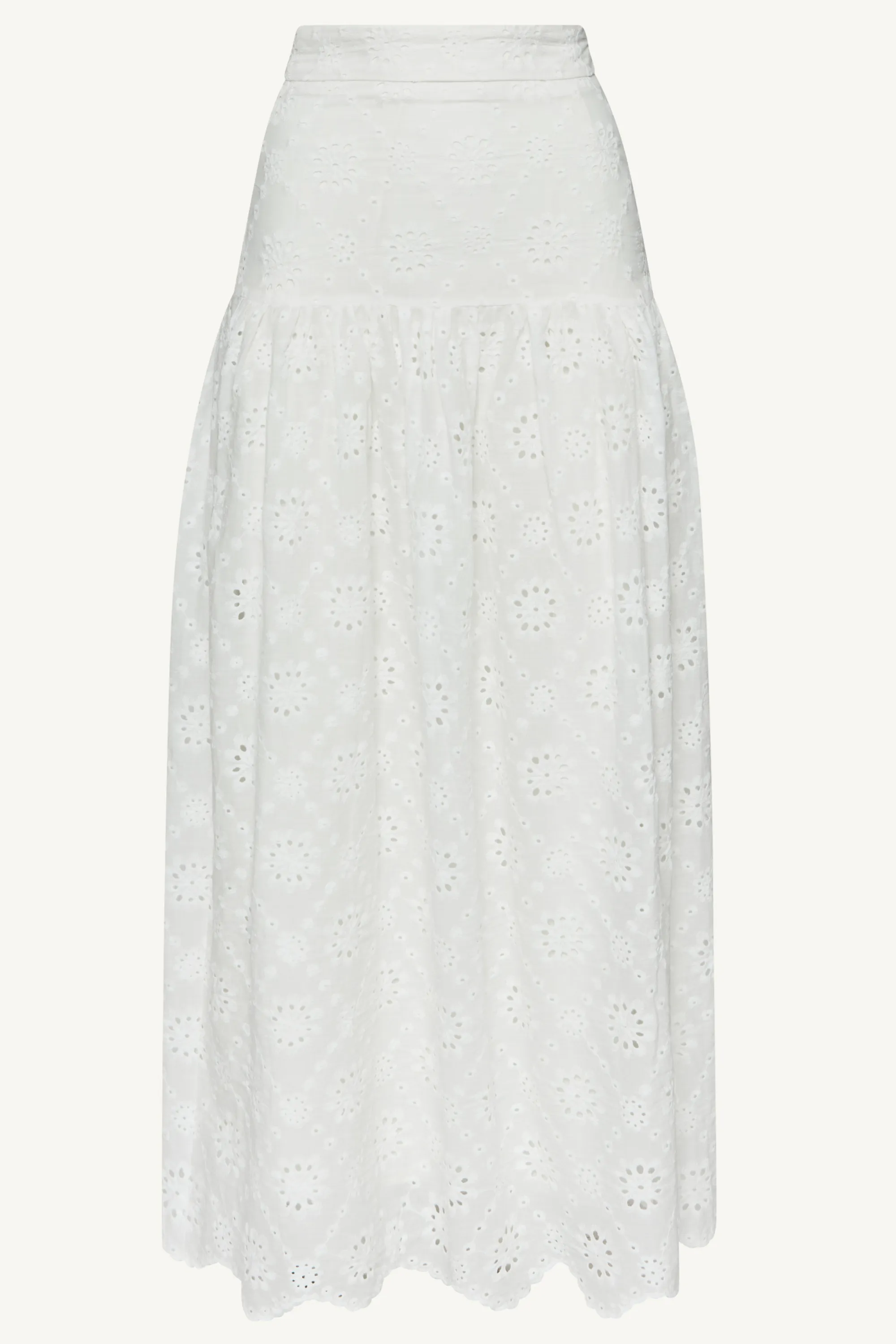 Halima White Eyelet Maxi Skirt