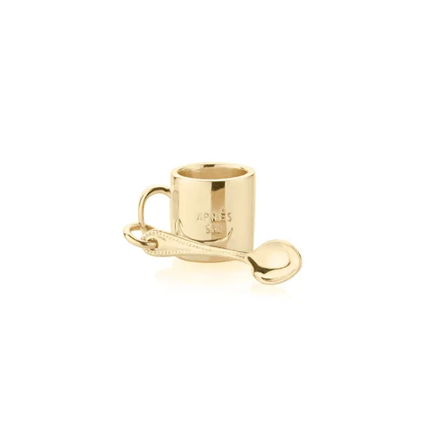 Hot Chocolate Mug Charm Gold