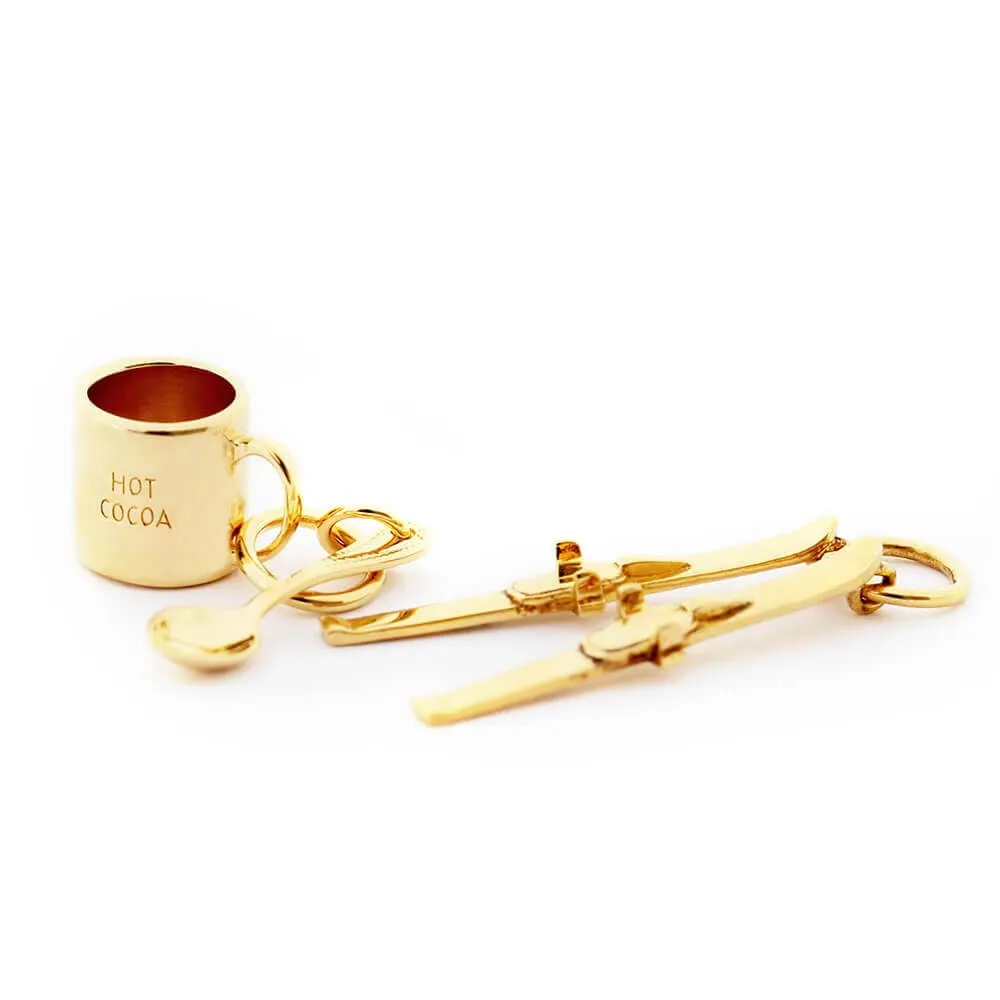 Hot Chocolate Mug Charm Gold