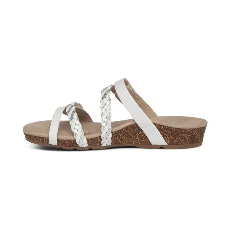 Janey Braided Slide White