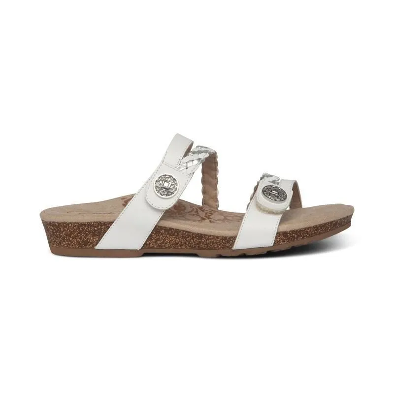 Janey Braided Slide White