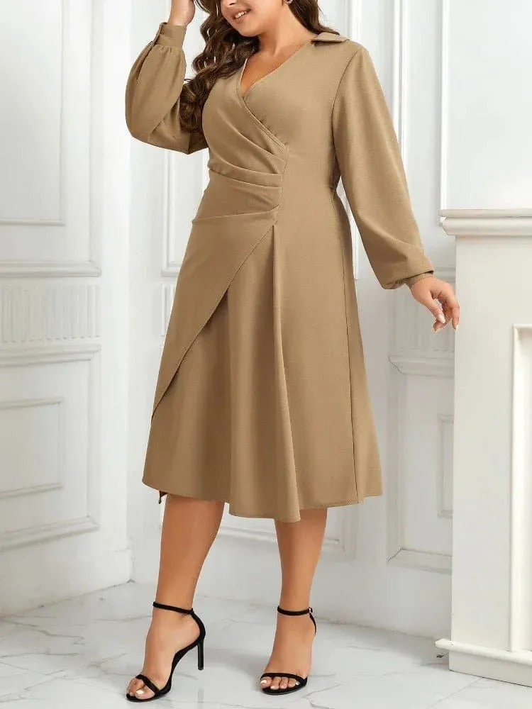 Lantern Sleeves Asymmetrical Dress