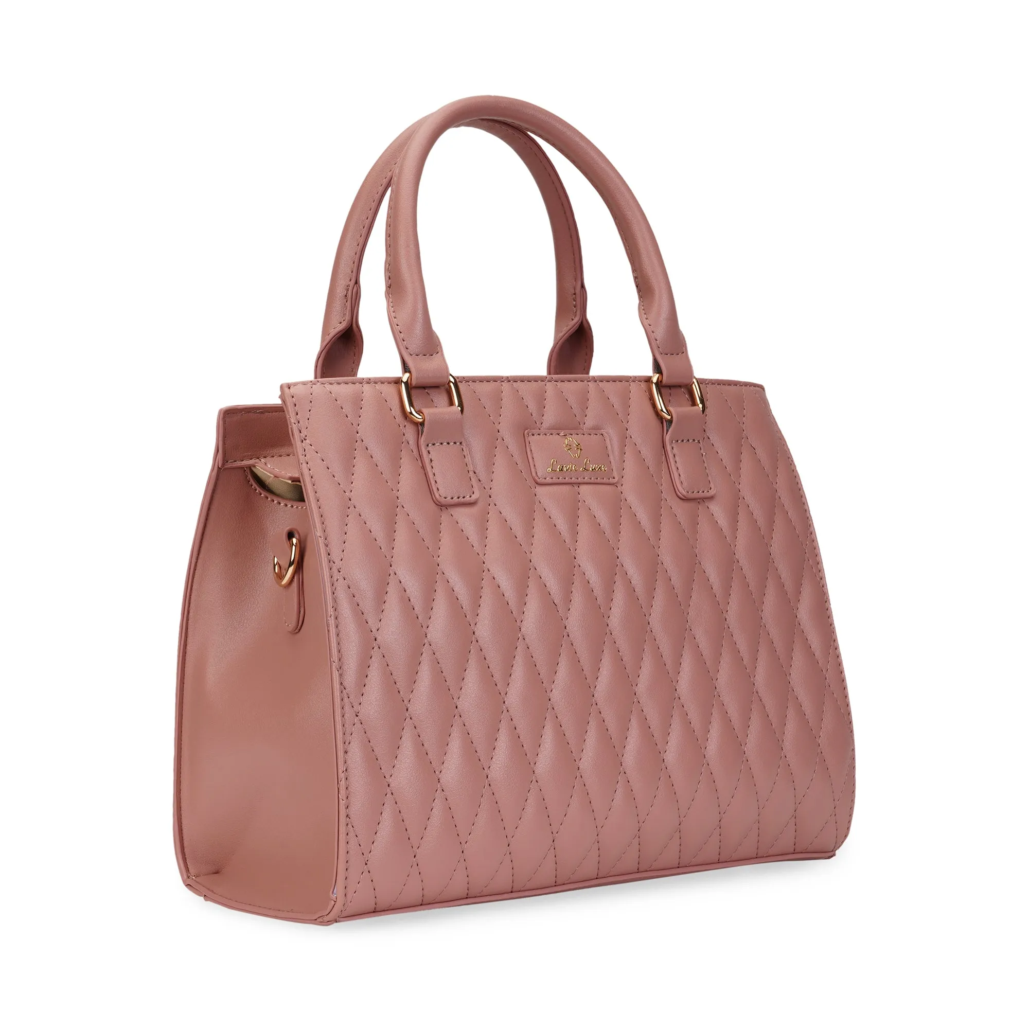 Lavie Luxe Dark Pink Medium Women's Quilt Shelly Satchel Bag