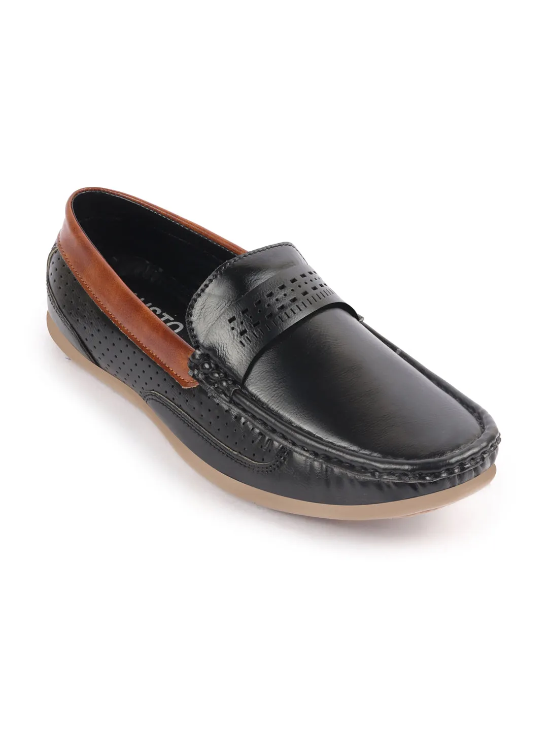 Men Black Casual Slip-On Loafers