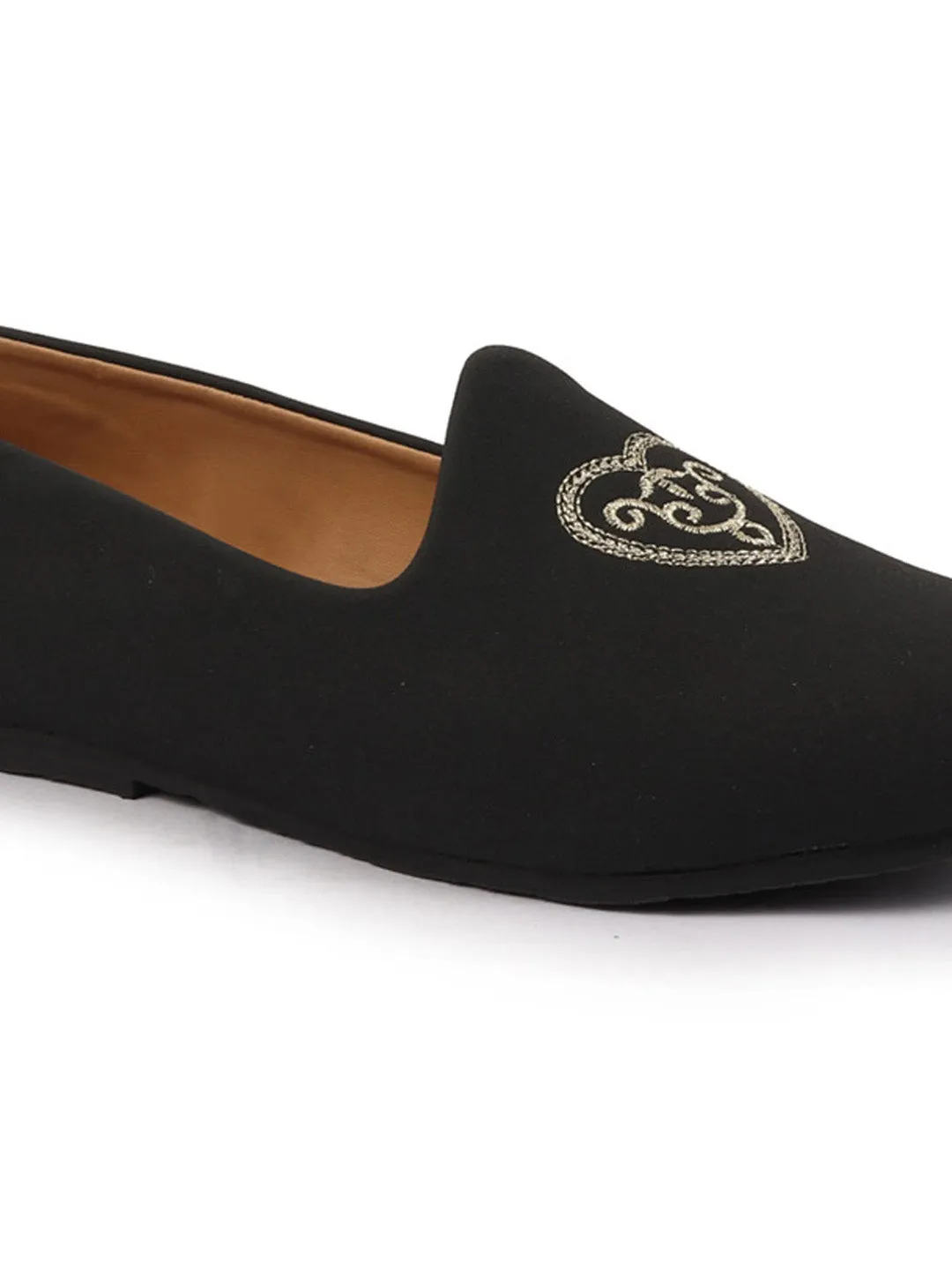 Mens Black Velvet Juttis & Mojaris with Traditional Embroidery - Slip-On Ethnic Footwear for Parties, Weddings, and Festivals