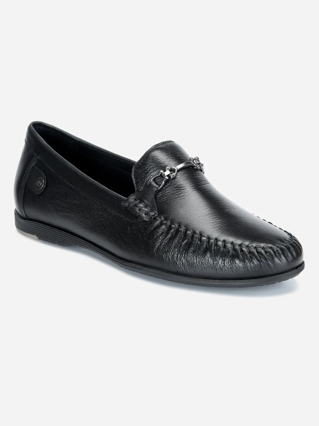 Men's Black Moc Toe Formal Loafer (ID1107)