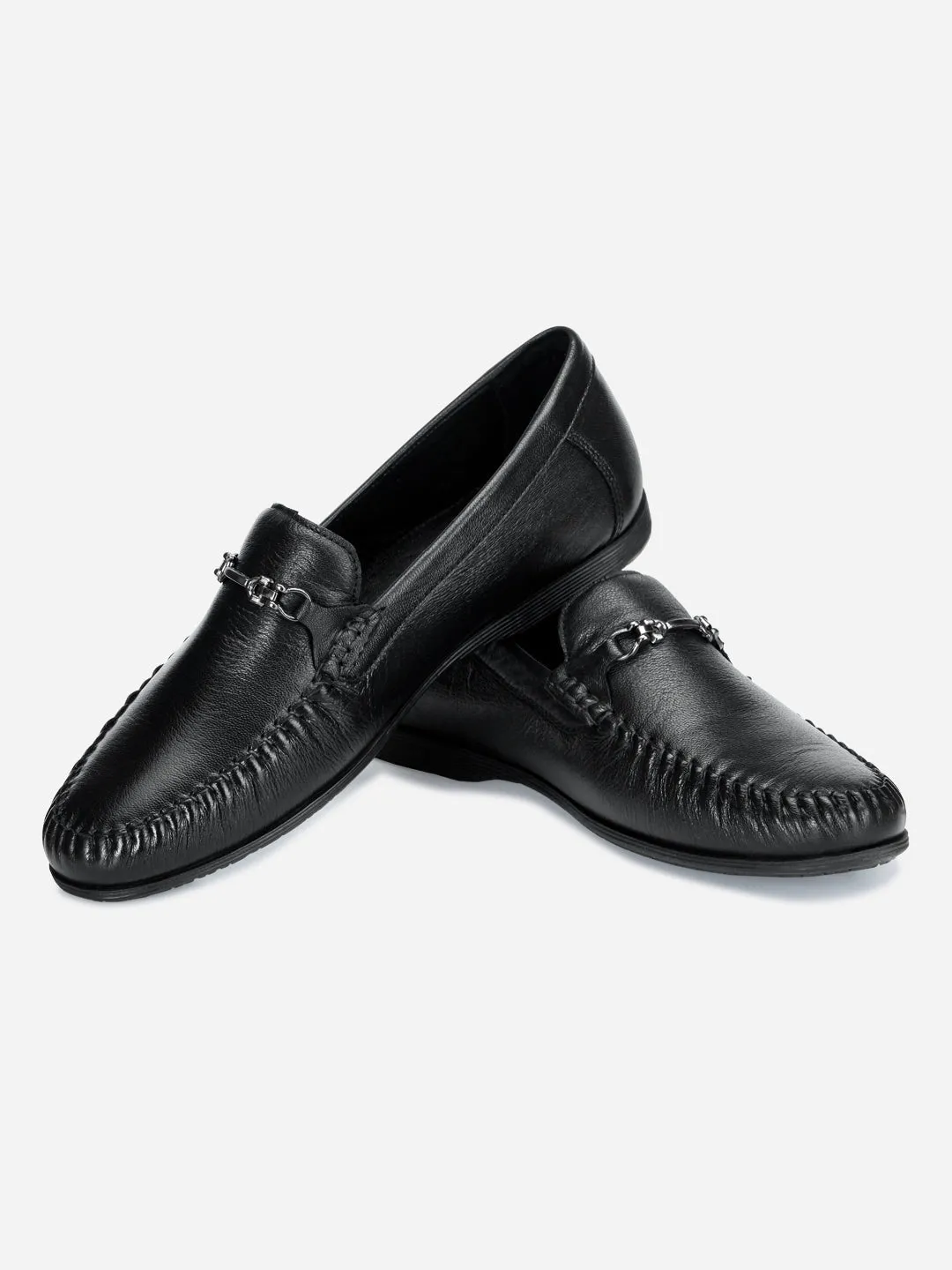 Men's Black Moc Toe Formal Loafer (ID1107)