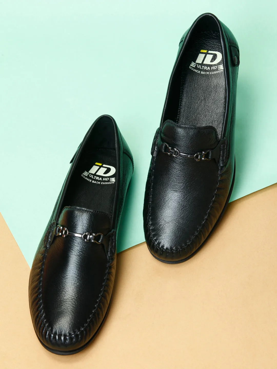 Men's Black Moc Toe Formal Loafer (ID1107)