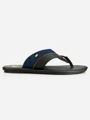 Men's Blue Black Thong Style Casual Sandal (IX5005)