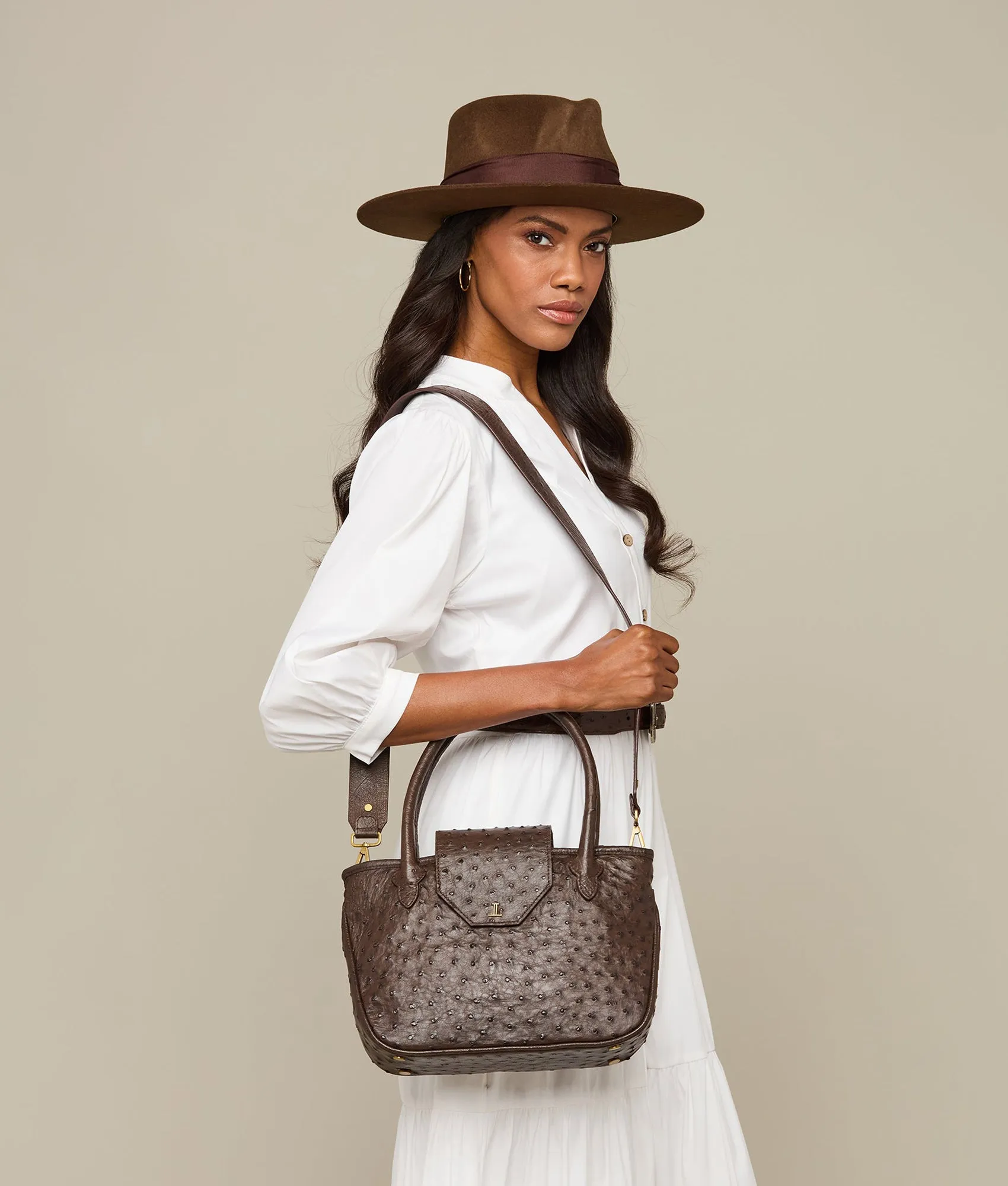 Mini Roma Exotic Tote :: Chocolate