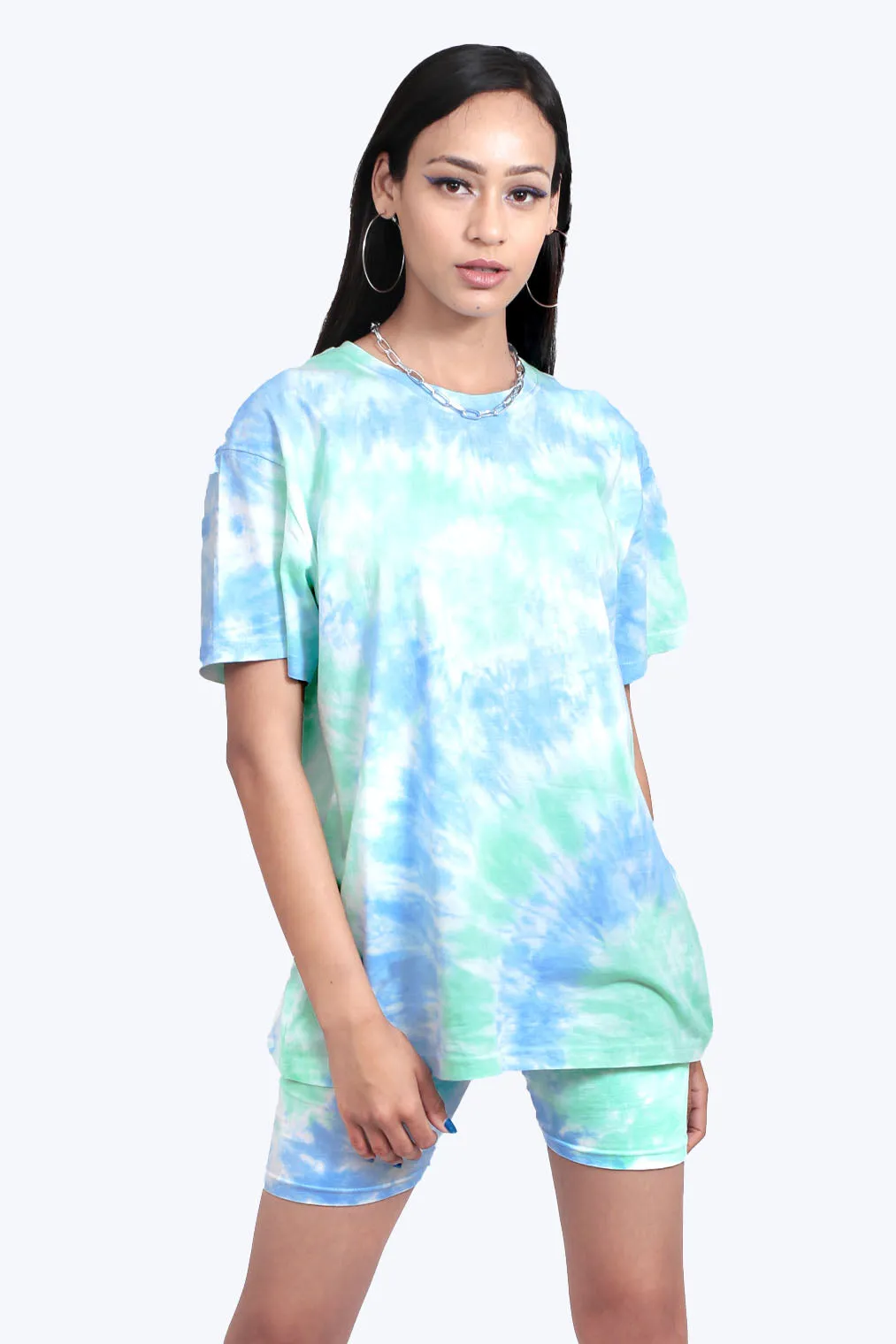 Oversized green Tie-Dye  Set