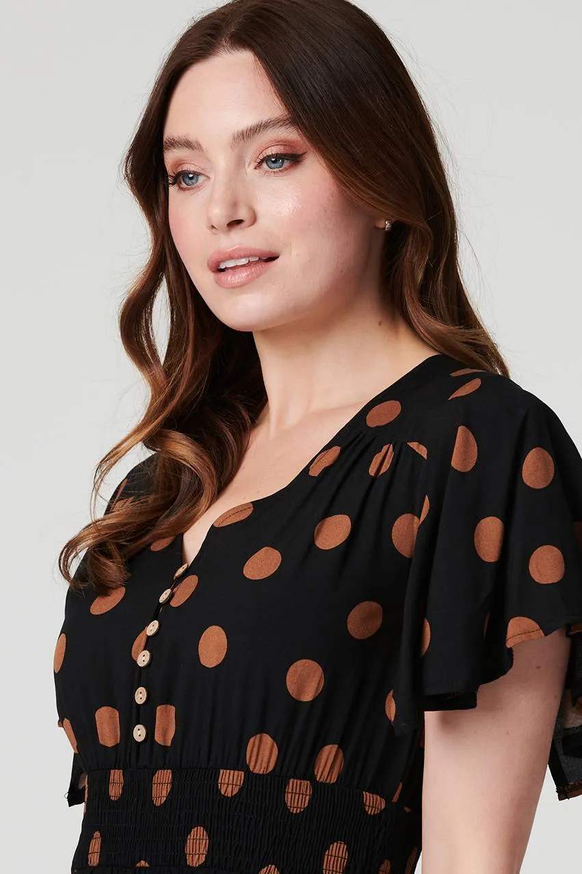 Polka Dot Fit & Flare Short Dress