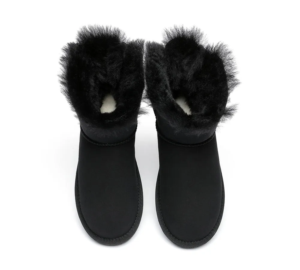 Womens Mini Ugg Boots with Single Back Bow - Cozy and Stylish Footwear