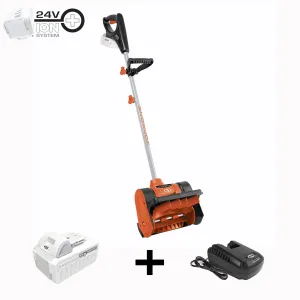 Snow Joe 24V-SS12-XR-ORG 24-Volt* IONMAX Cordless Snow Shovel Kit | 12-inch | W/ 5.0-Ah Battery   Charger (Orange)