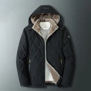 Thick Fleece Hooded Parka Jacket for Men