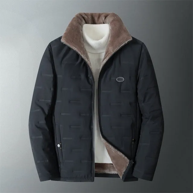 Thick Fleece Hooded Parka Jacket for Men