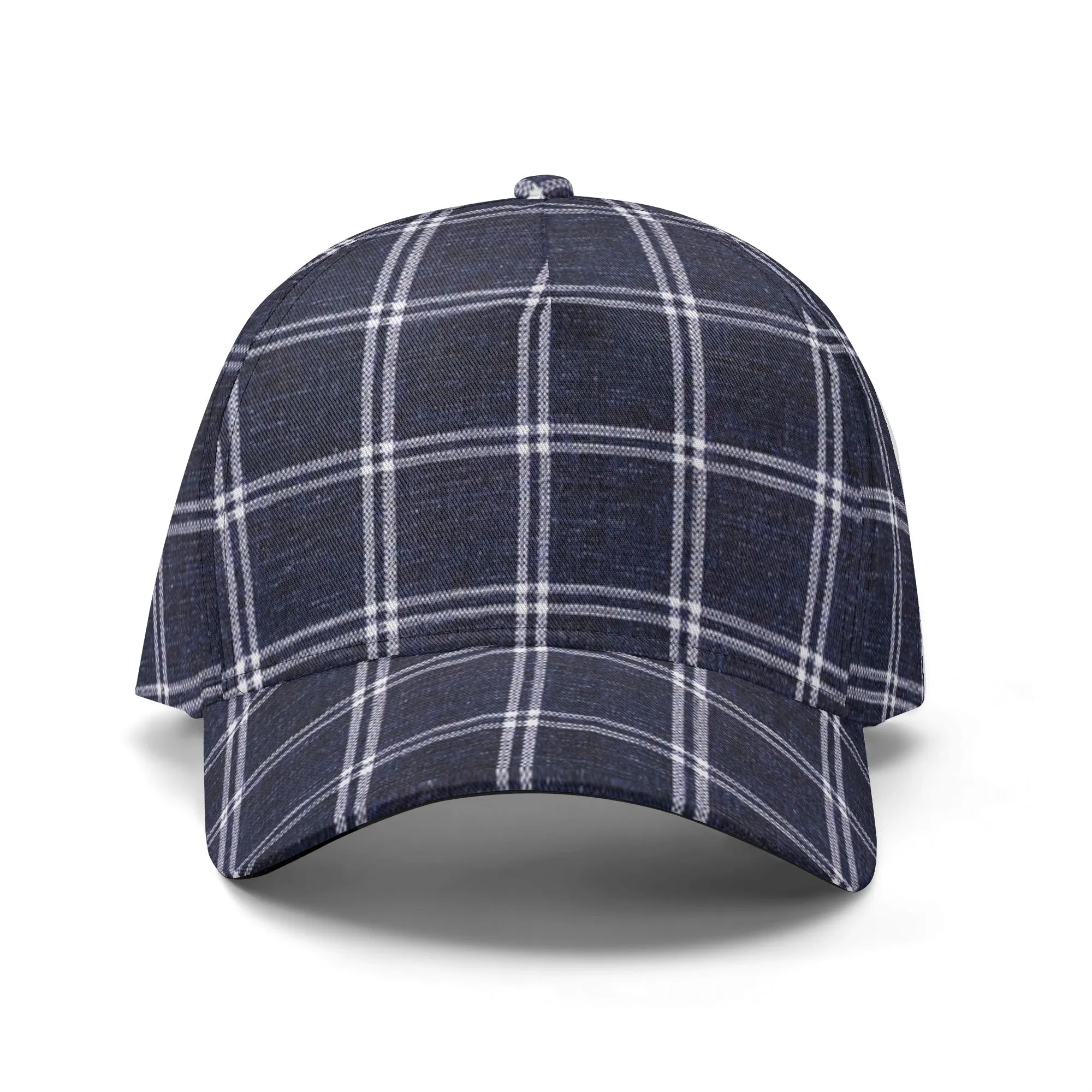 Vampire Art Dark Academia Navy Vintage Windowpane Baseball Cap