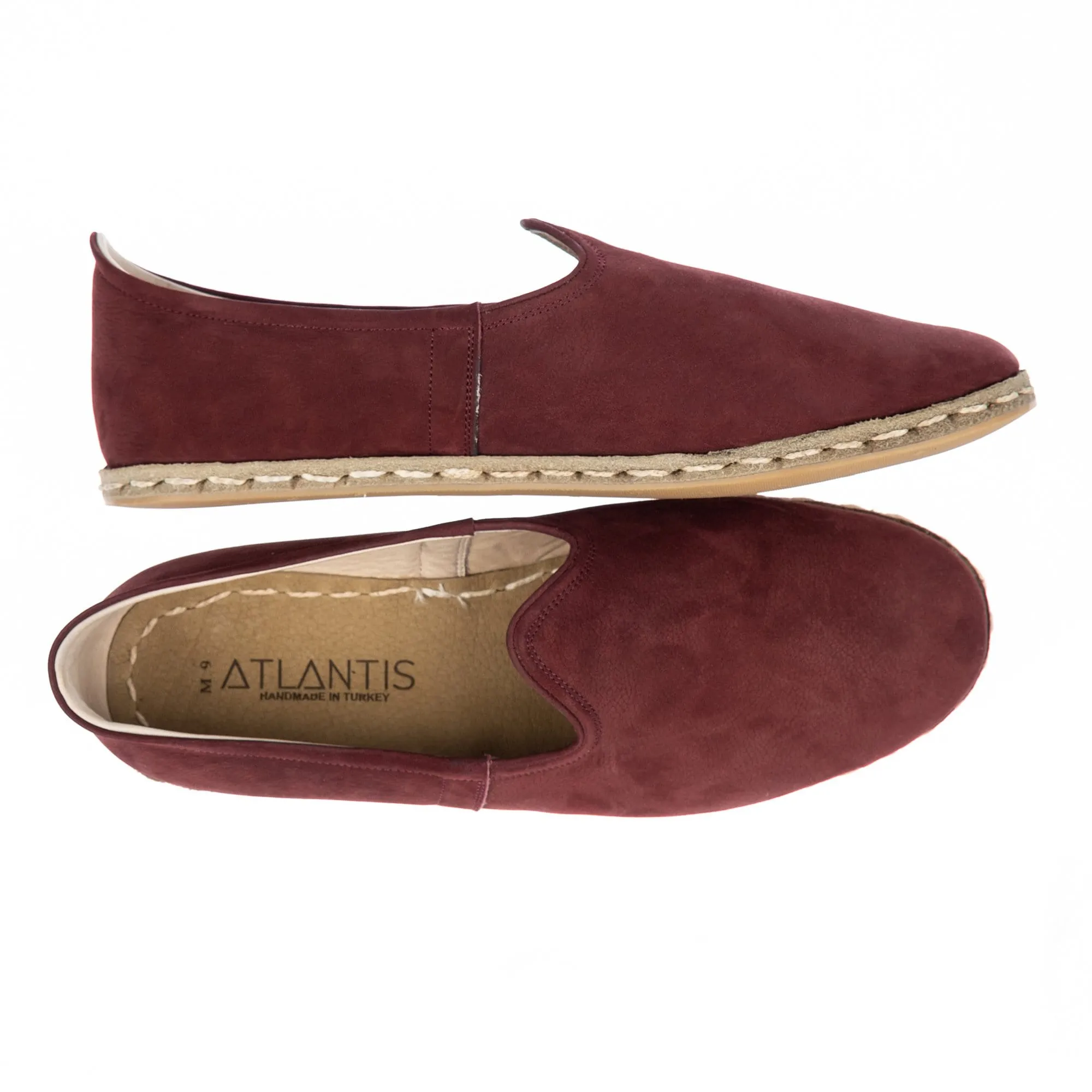 Women's Burgundy Slip On Shoes